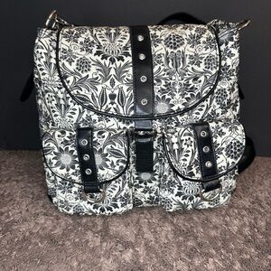 Gigihill Black and White Floral Backpack